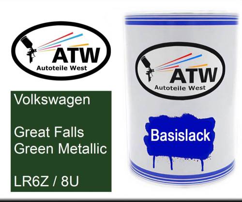 Volkswagen, Great Falls Green Metallic, LR6Z / 8U: 500ml Lackdose, von ATW Autoteile West.